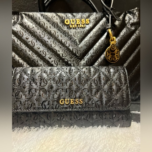 🖤🖤NWT-Guess Jania Quilted Small Girlfriend Satchel and matching Aveta wallet🖤 - Picture 5 of 15